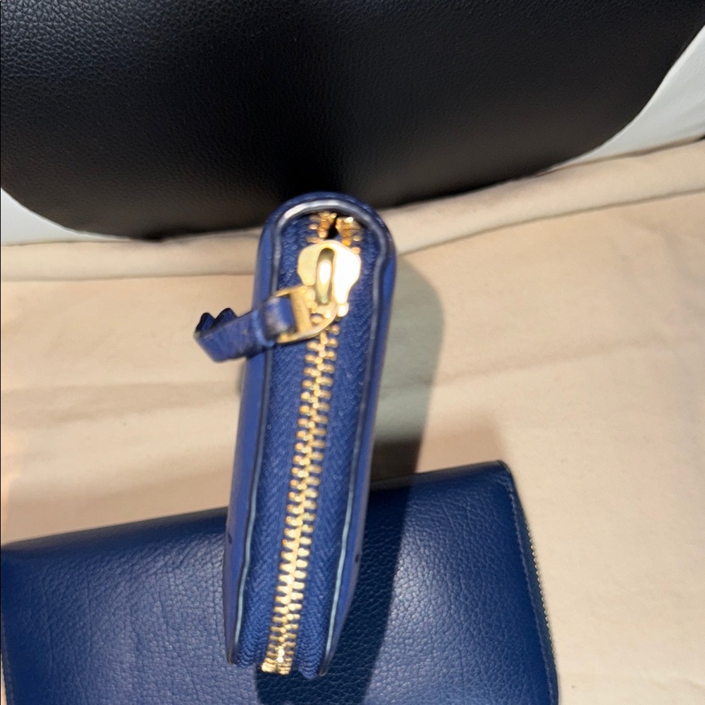 Tory Burch Royal Blue Leather Zip Continental Wallet - Picture 7 of 11